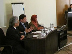 Ambassadors of Indonesia in Armenia and Poland,  Niniek Kun Naryatie and Darmansjah Djumala at the Diplomatic School