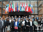 DS students at the building of European Union Council
