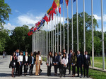 Students and graduates of the Diplomatic School in the front yard of the Council of Europe, Strasbourg