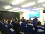 The meeting of the students of the diplomatic school with the former head of protocol of the European Parliament, François Brunagel. Strasbourg