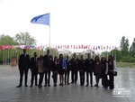Students of the Diplomatic School in the front yard of the Council of Europe, Strasbourg